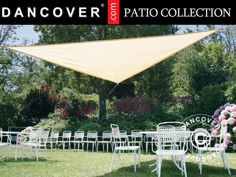 Solseil 5x5x5m, trekantet, Beige