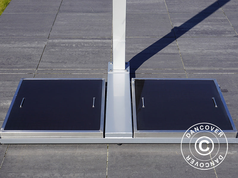 Keramisk ballast til hengeparasoller, 62x62x10cm, Svart/Stål, 1 stk.