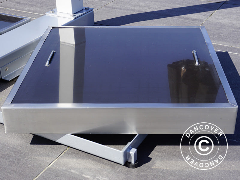 Keramisk ballast til hengeparasoller, 62x62x10cm, Svart/Stål, 1 stk.