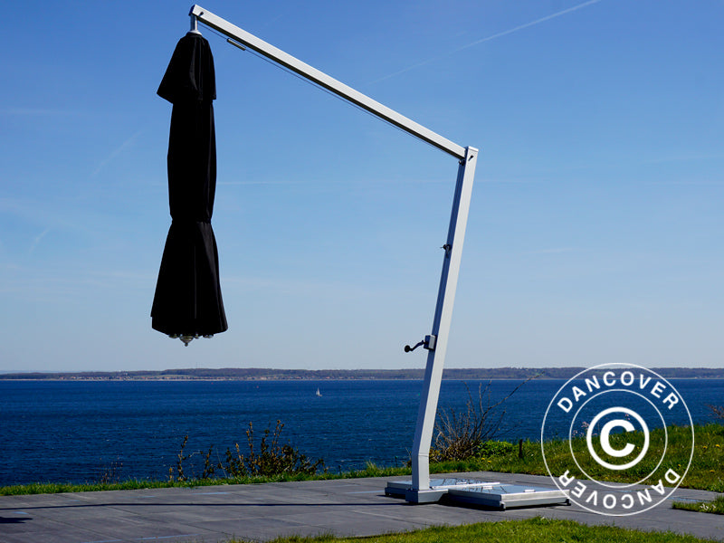 Keramisk ballast til hengeparasoller, 62x62x10cm, Svart/Stål, 1 stk.