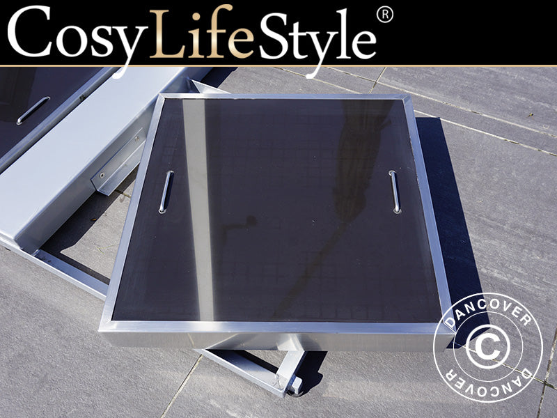 Keramisk ballast til hengeparasoller, 62x62x10cm, Svart/Stål, 1 stk.