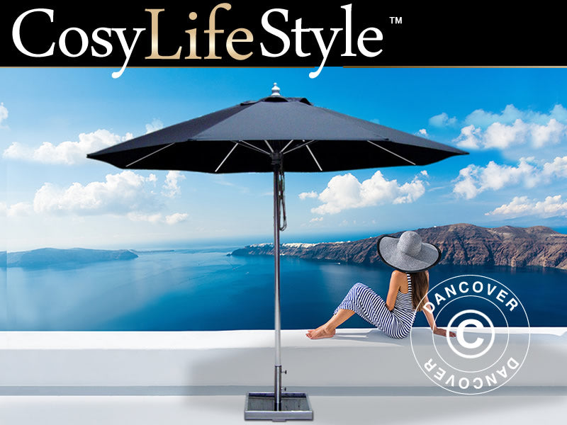 Parasoll Bermuda, Ø3,5m, Svart