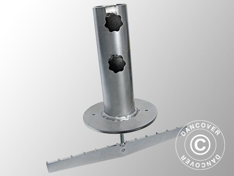 Parasoll base for tre terrasse, Sølv