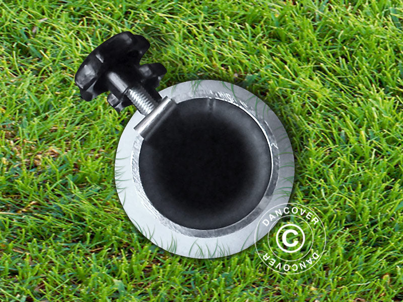 Parasoll base for tre terrasse, Sølv