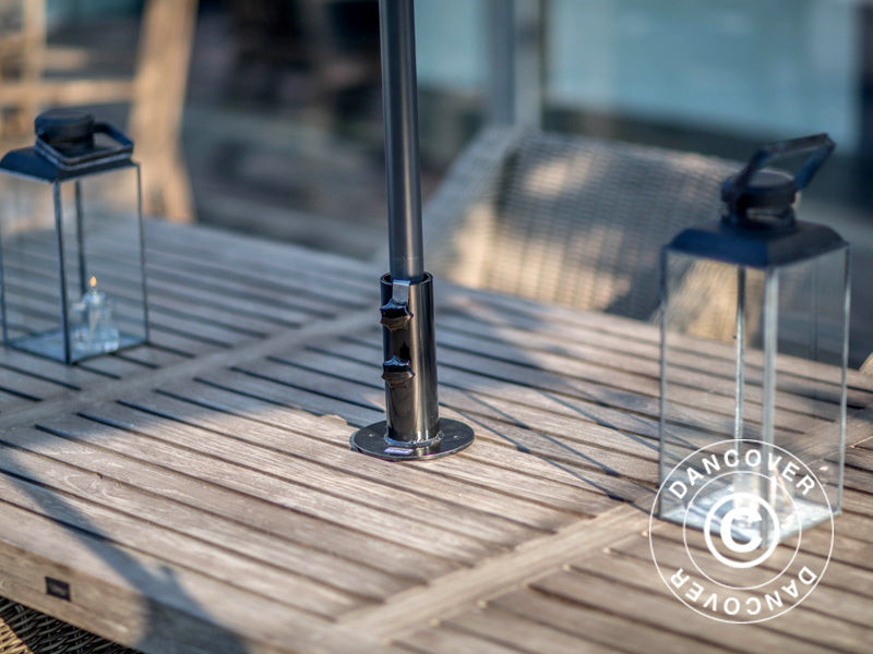 Parasoll base for tre terrasse, Sølv