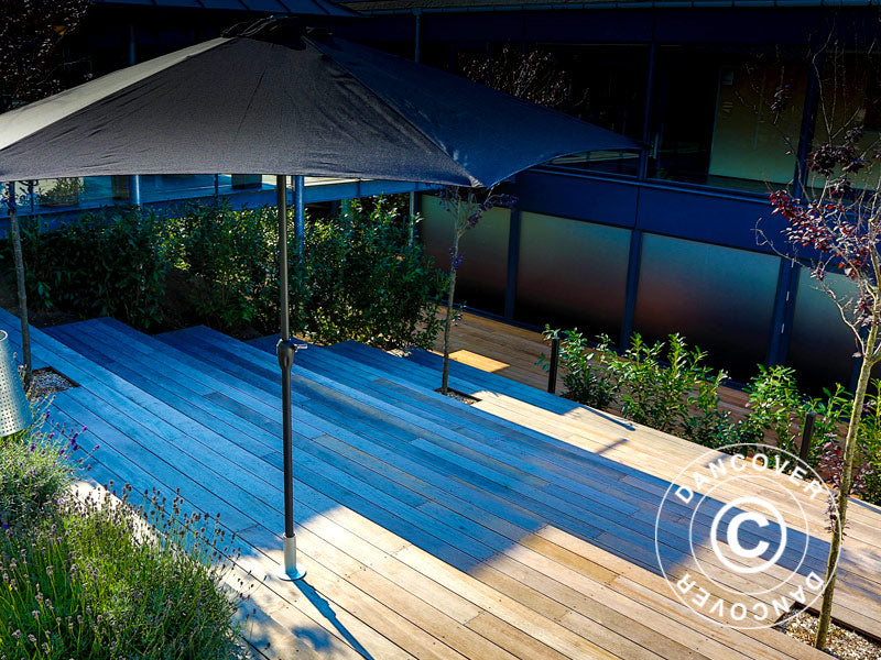 Parasoll base for tre terrasse, Sølv