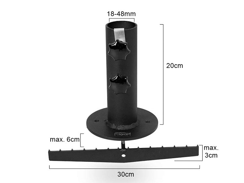 Parasoll base for tre terrasse, Svart