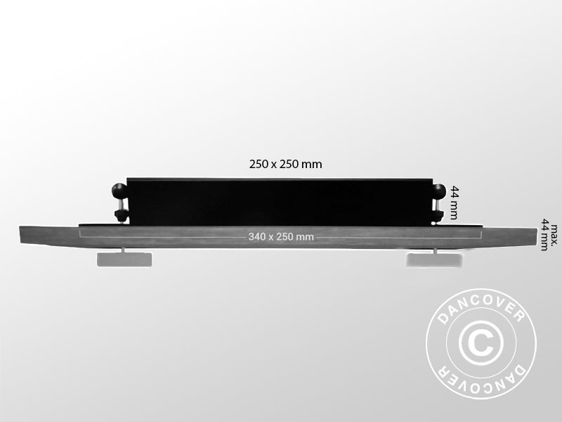 Parasollfot hengeparasoll til terrasse i tre, 25x25cm, Svart