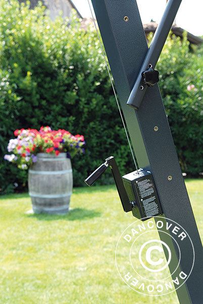 Hengeparasoll Napoli Braccio med kappe, 3x3m, Linfarget