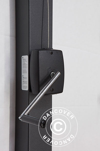 Hengeparasoll Napoli Braccio med kappe 3x4m, Linfarget