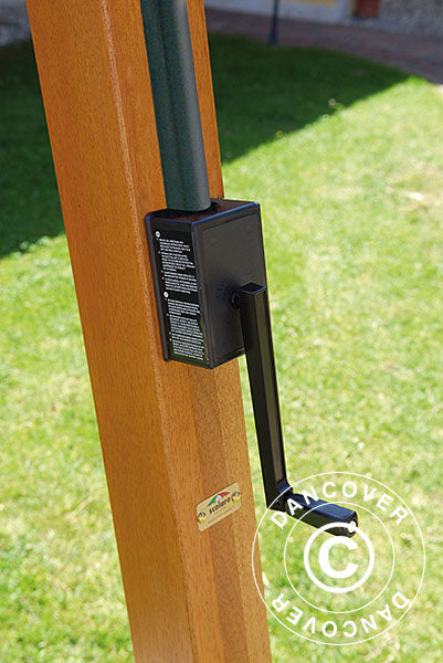 Hengeparasoll Palladio Braccio med kappe, 3,5x3,5m, Linfarget