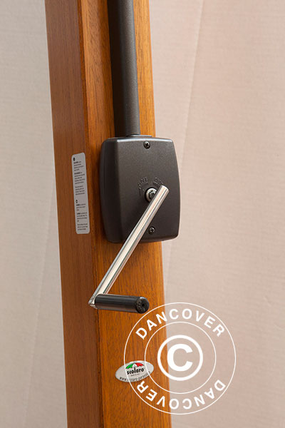 Hengeparasoll Palladio Braccio med kappe, 3,5x3,5m, Linfarget