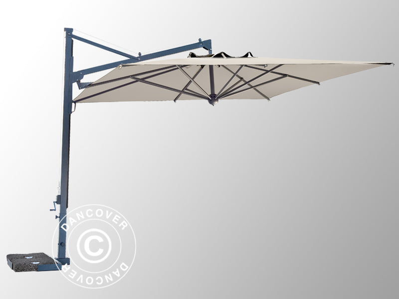 Hengeparasoll Galileo Dark, 3,5x3,5m, Linfarget