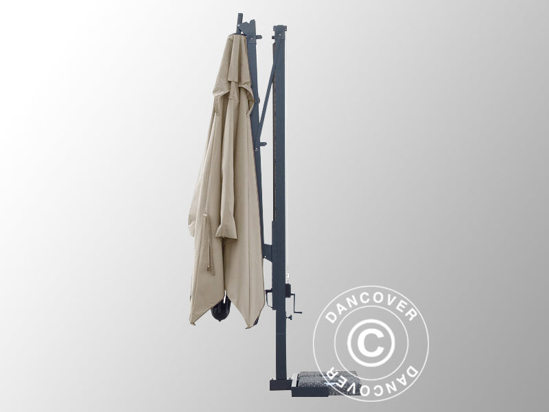 Hengeparasoll Galileo Dark, 3,5x3,5m, Linfarget