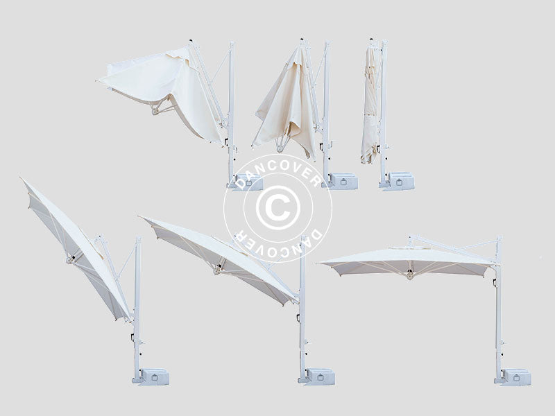 Hengeparasoll Galileo White, 3x3m, Linfarget