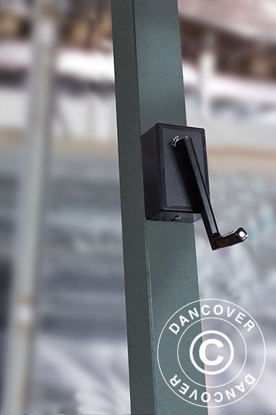 Hengeparasoll Leonardo Braccio med kappe, 3x4m, Linfarget