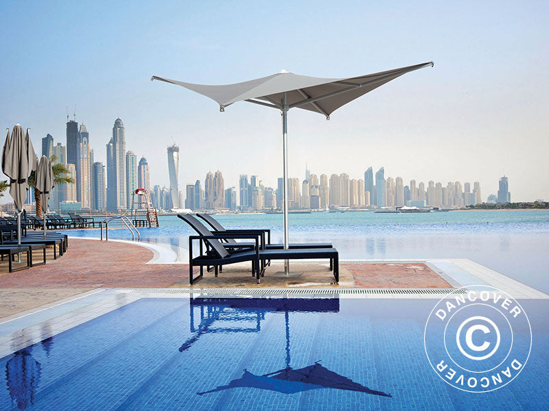 Parasoll Vela, 3x3m, Grå taupe