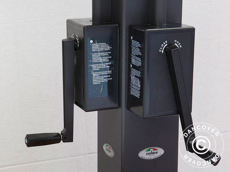 Hengeparasoll Alu Double med kappe, 3x6m, Linfarget