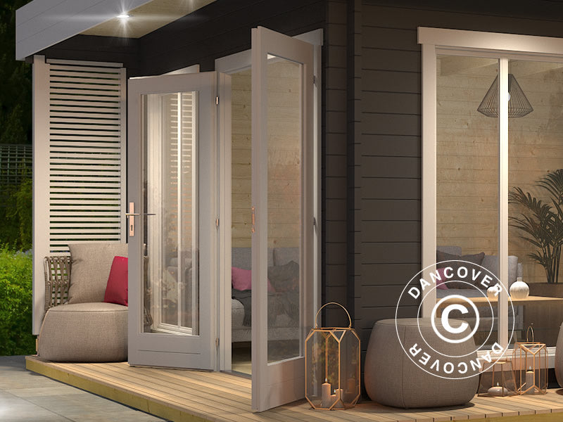 Hytte i tre Vienna, 5,7x3,8x2,45m, 40mm, Mørkegrå