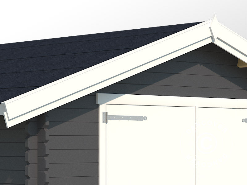 Garasje av tre, Rauma, 3,8x5,4x2,74m, 40mm, Mørkegrå