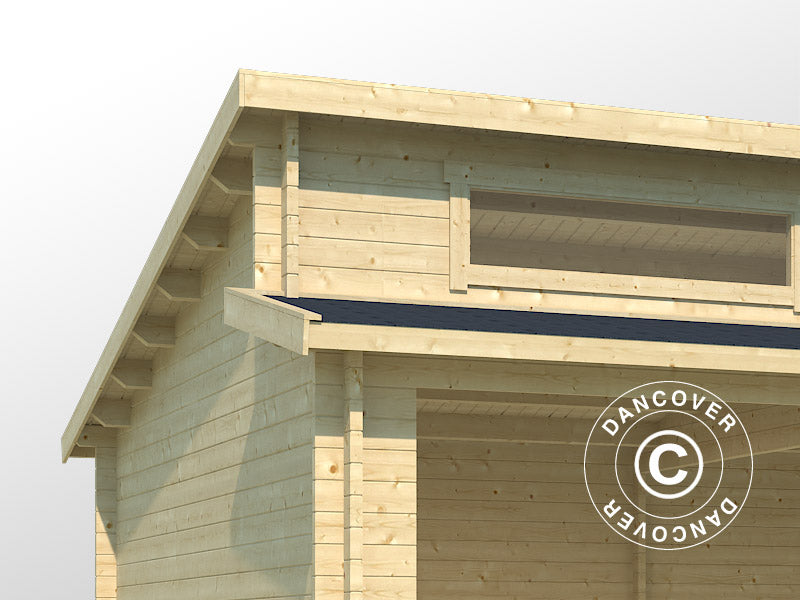 Dobbeltgarasje, carport i tre, Vaasa, 7,8x5,2x3,21m, 44mm, Naturlig