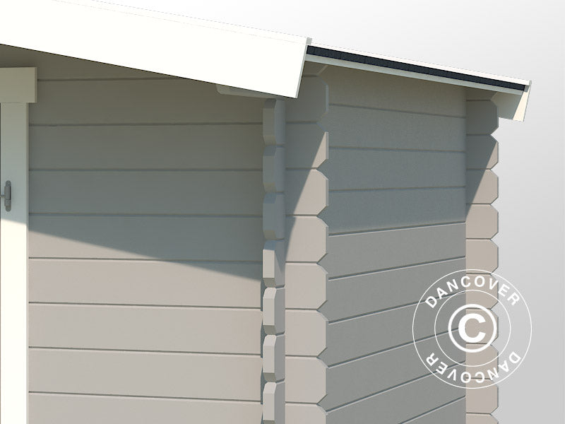 Redskapsbod i tre Oslo 2,92x2,3x2,22m, 28mm, 6,43m², Lysegrå