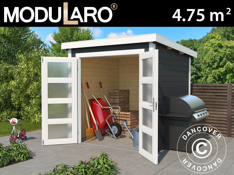 Redskapsbod i tre Torrent 2x2,5x2,11m, 28mm, 4,75m², Mørkegrå