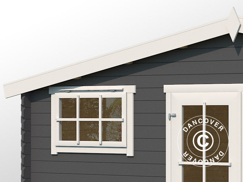 Redskapsbod, hytte i tre, Sandvika 4,8x2,92x2,45m, 28mm,&nbsp;13,59m²,&nbsp;Mørkegrå