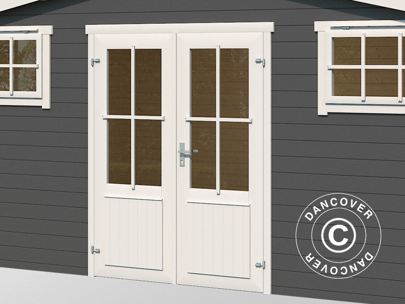 Redskapsbod, hytte i tre, Sandvika 4,8x2,92x2,45m, 28mm, 13,59m², Mørkegrå