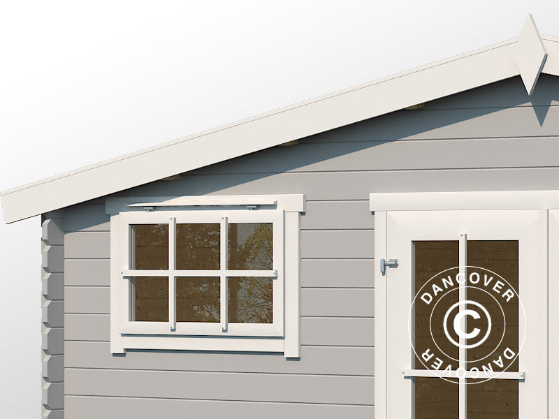 Redskapsbod, hytte i tre, Sandvika 4,8x2,92x2,45m, 28mm, 13,59m², Lysegrå