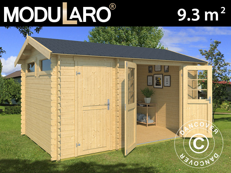 Redskapsbod i tre, Narva 3,8x2,5x2,39m, 28mm,&nbsp;9,3m²,&nbsp;Naturlig