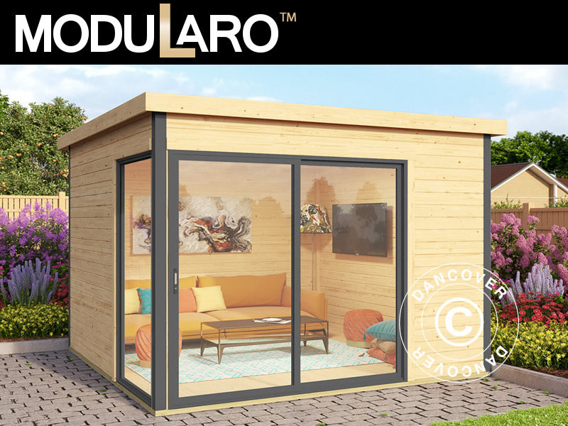 Hytte i tre Set Geneva, 3x3x2,39m, 44mm, Naturlig