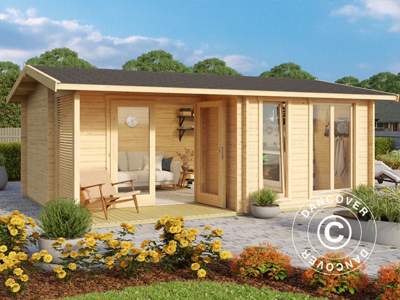 Hytte i tre, Talsi 5,2x3,7x2,51m, 44mm, Naturlig