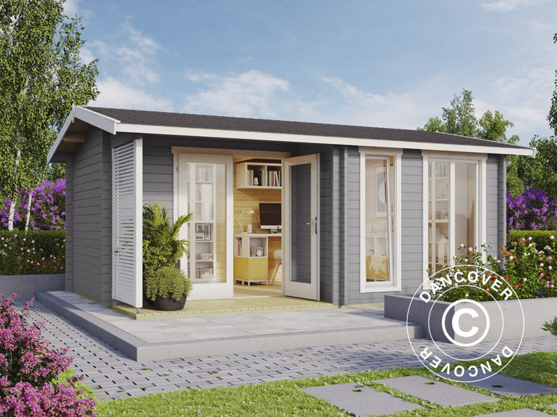 Hytte i tre, Talsi 5,2x3,7x2,51m, 44mm, Lysegr&aring;