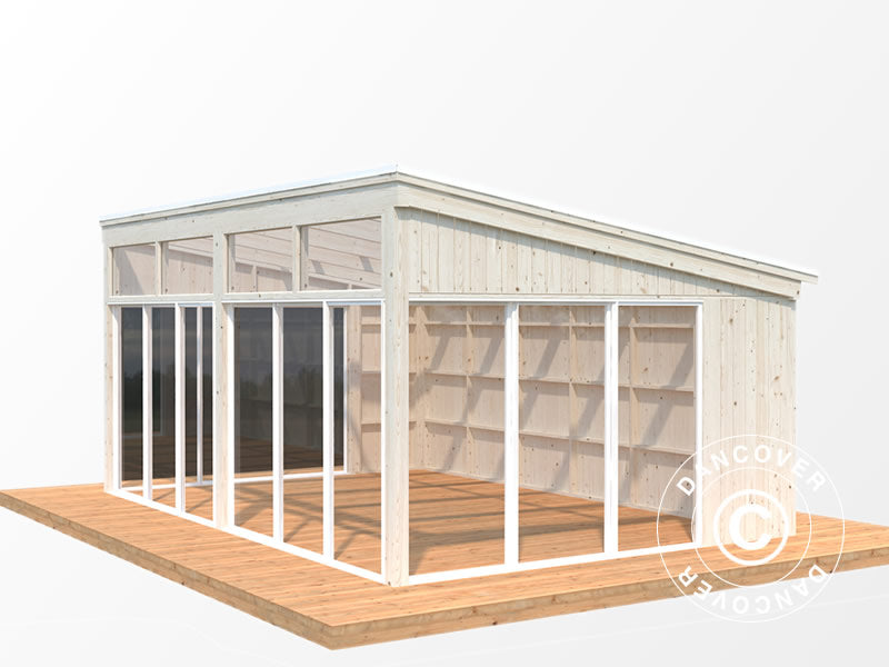 Hytte i tre 6,02x3,96x2,9m, 21,5m&sup2;, naturlig