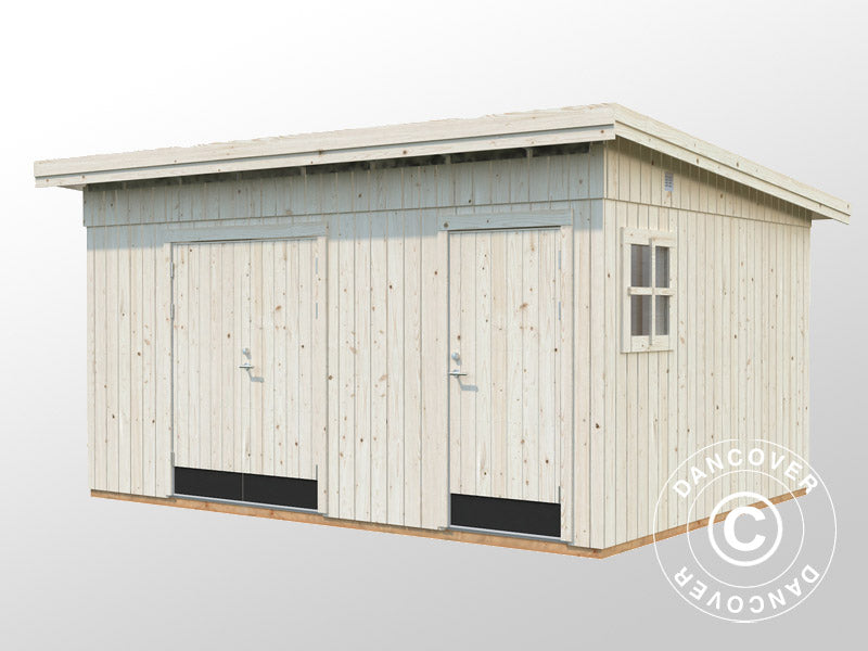 Redskapsbod i tre m/gulv, 4,52x3,3x2,59m, 13,5m2, Naturlig