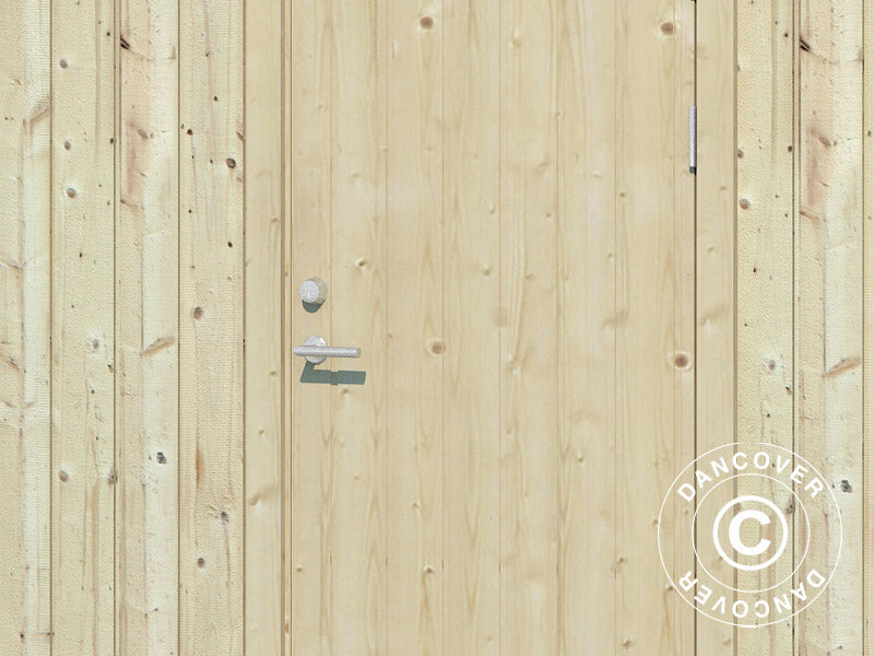 Redskapsbod i tre m/gulv, 5,61x3,3x2,59m, 16,9m², Naturlig