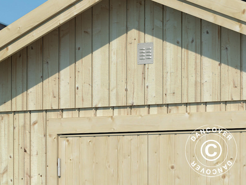 Redskapsbod i tre m/gulv, 3,3x4,52x2,96m, 13,6m², Naturlig