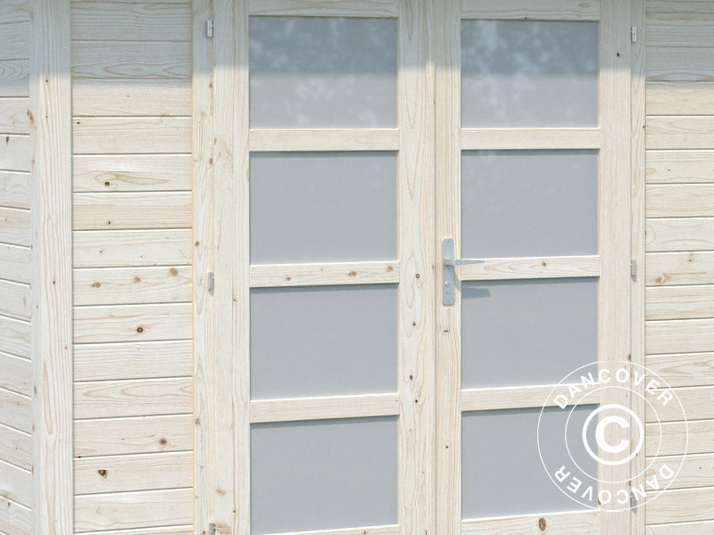 Redskapsbod i tre m/gulv, 2,5x4,87x2,21m, 6,0/5,9m², Naturlig