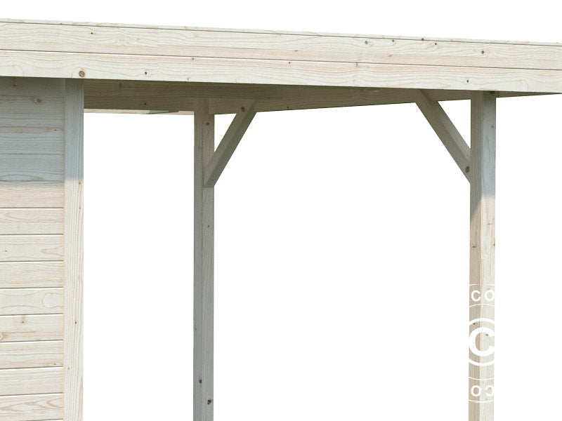 Redskapsbod i tre m/gulv, 2,5x4,87x2,21m, 6,0/5,9m², Naturlig