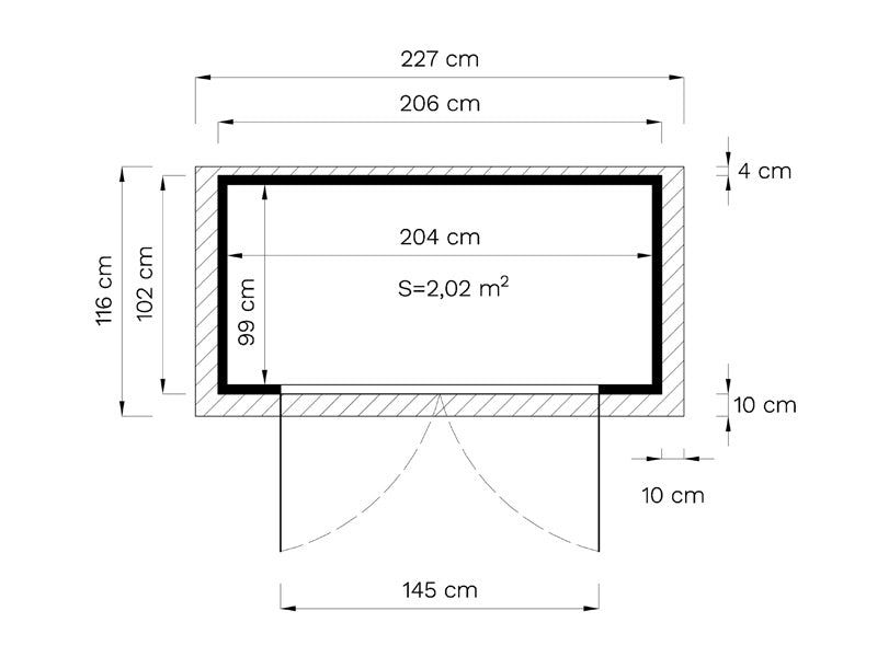 Redskapsbod Bertilo Wallstore Velo, 2,06x1,02x1,35m, 2,1m&sup2;, Naturlig