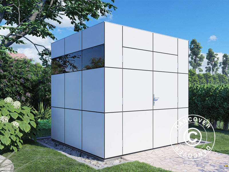 Redskapsbod i tre, Bertilo HPL 1, 2,3x2,28x2,3m,&nbsp;5,24m²,&nbsp;Antrasitt/Hvit