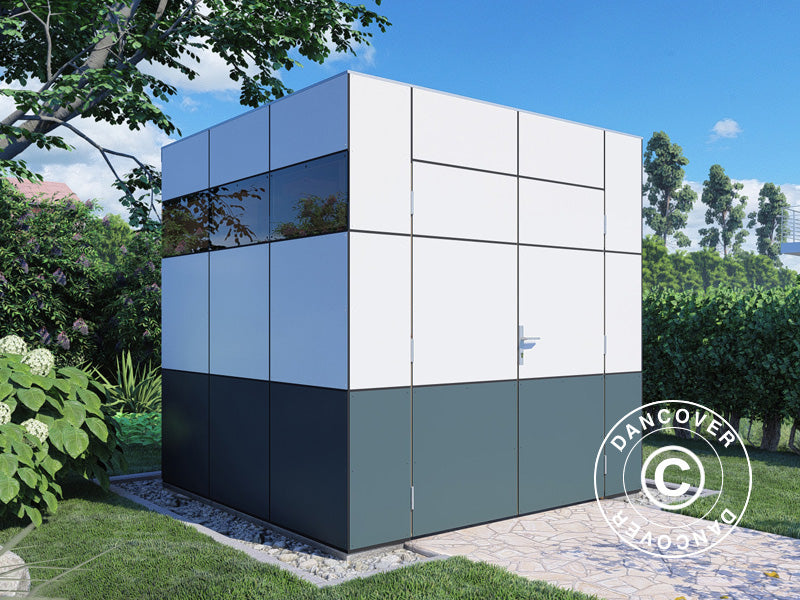 Redskapsbod i tre, Bertilo HPL 1, 2,3x2,28x2,3m,&nbsp;5,24m²,&nbsp;Antrasitt/Hvit