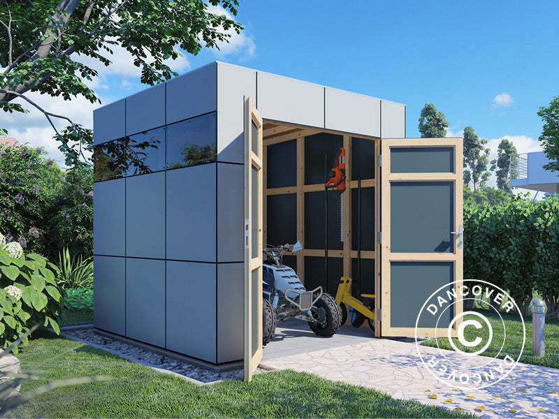 Redskapsbod i tre, Bertilo HPL 1, 2,3x2,28x2,3m,&nbsp;5,24m²,&nbsp;Antrasitt/Grå