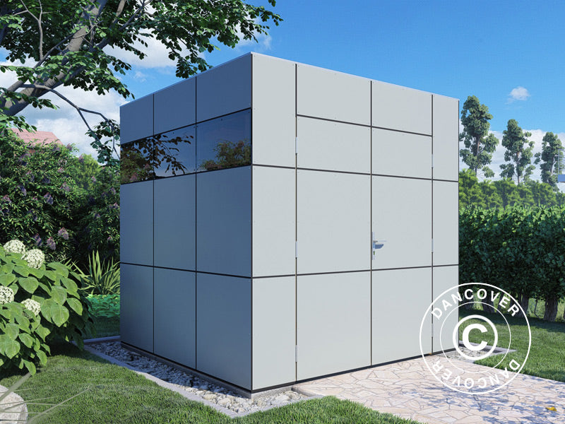 Redskapsbod i tre, Bertilo HPL 1, 2,3x2,28x2,3m,&nbsp;5,24m²,&nbsp;Antrasitt/Grå