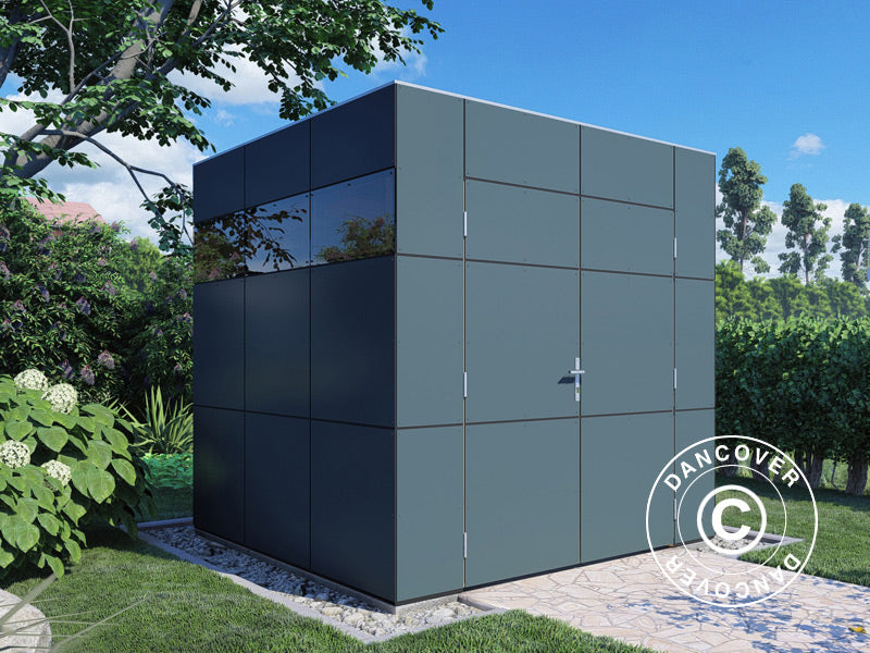 Redskapsbod i tre, Bertilo HPL 1, 2,3x2,28x2,3m,&nbsp;5,24m²,&nbsp;Antrasitt/Grå