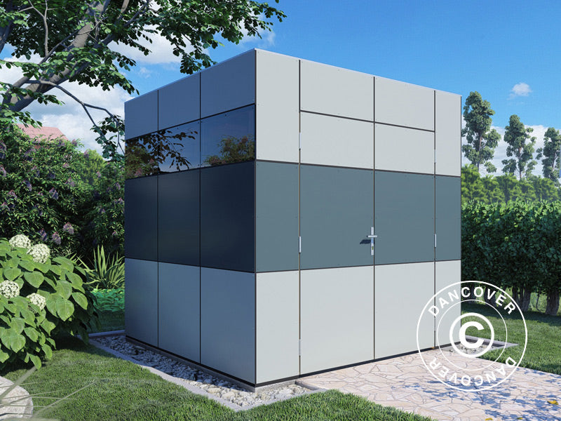 Redskapsbod i tre, Bertilo HPL 1, 2,3x2,28x2,3m,&nbsp;5,24m²,&nbsp;Antrasitt/Grå