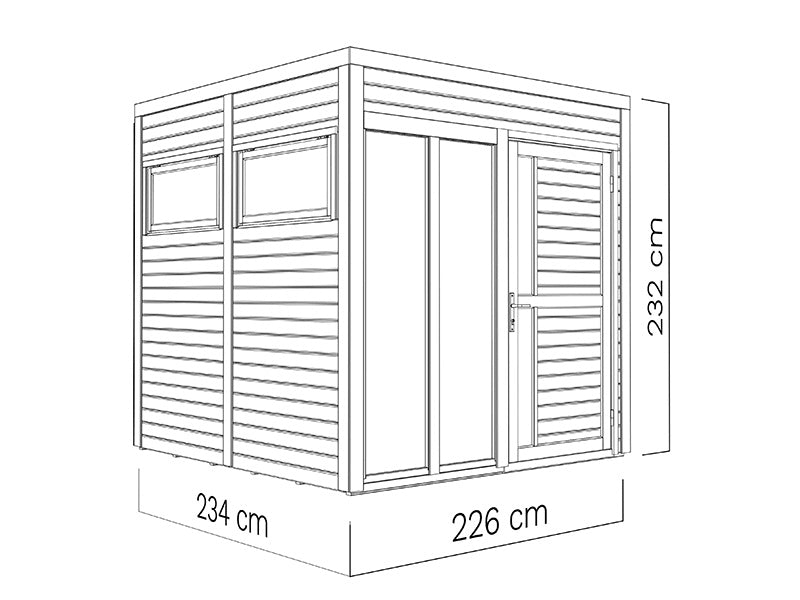 Wooden cabin, Bertilo Cubus 2O, 2.26x2.34x2.32 m, Anthracite