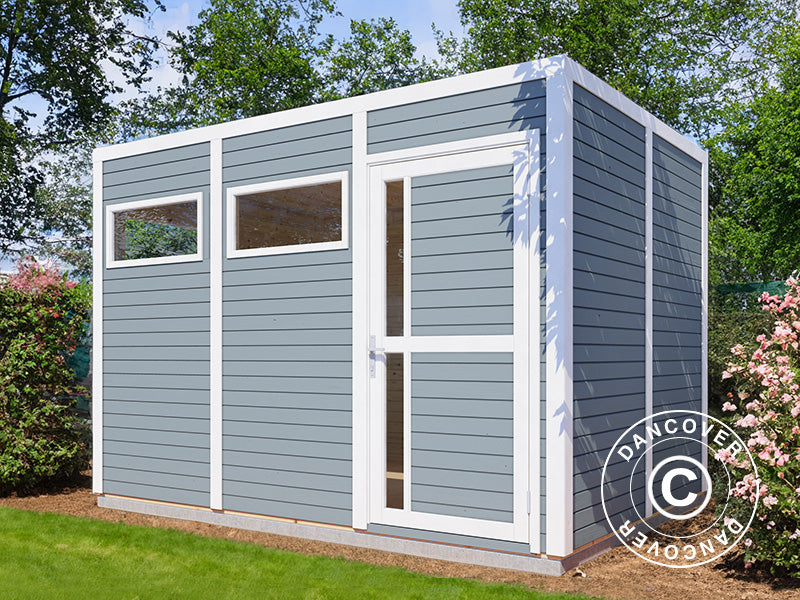Wooden shed, Bertilo Cubus 3, 3.37x2.34x2.32 m,&nbsp;7,9m²,&nbsp;Grey