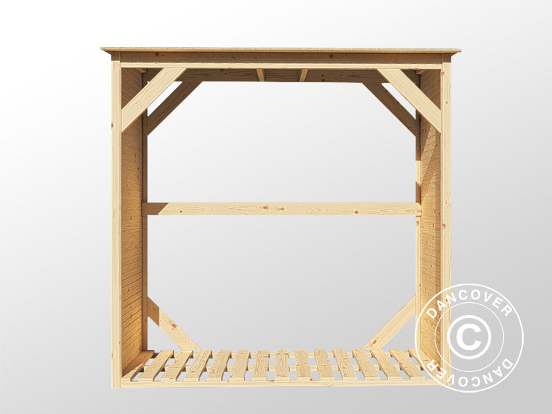 Vedskjul, Bertilo Fineline 2, 1,66x0,75x1,7m, Naturlig